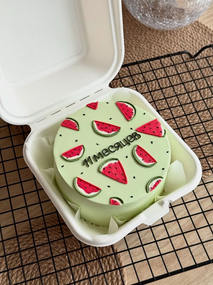 Watermelon Mint Lunchbox Cake