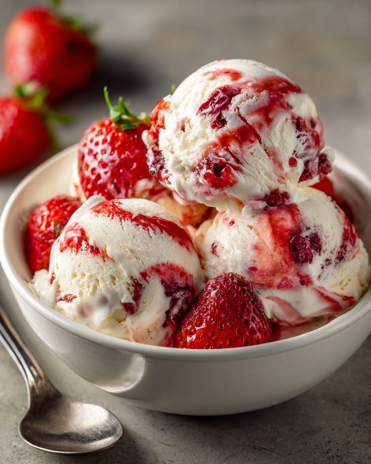 Summer Strawberry Swirl Cream