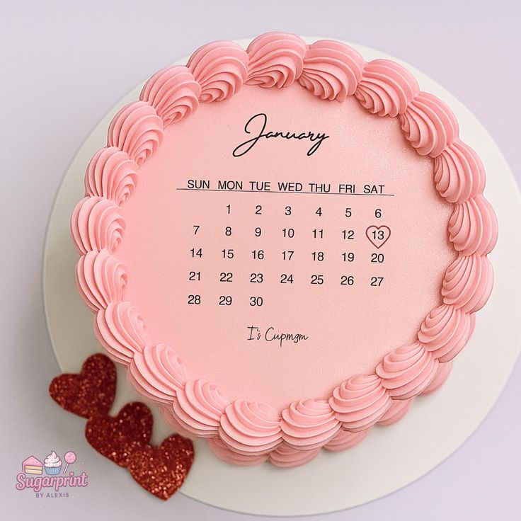 Aesthetic Calendar Birthday Cake